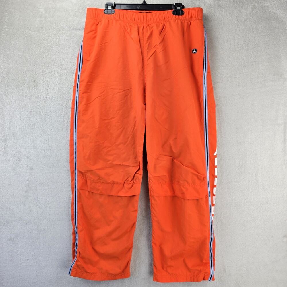 Vintage Abercrombie & Fitch Gym Issue Orange Nylon Track Pants Mens Large Baggy